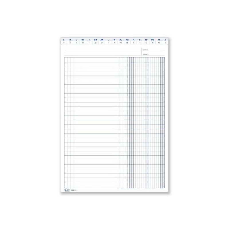 Scheda a 3 colonne con naselli a/z - cartoncino da 200 gr. - 24x17 cm